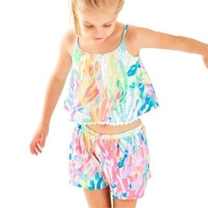 Lilly Pulitzer mini Franni set in multi sparkling sand size large (8-10) NWT HTF